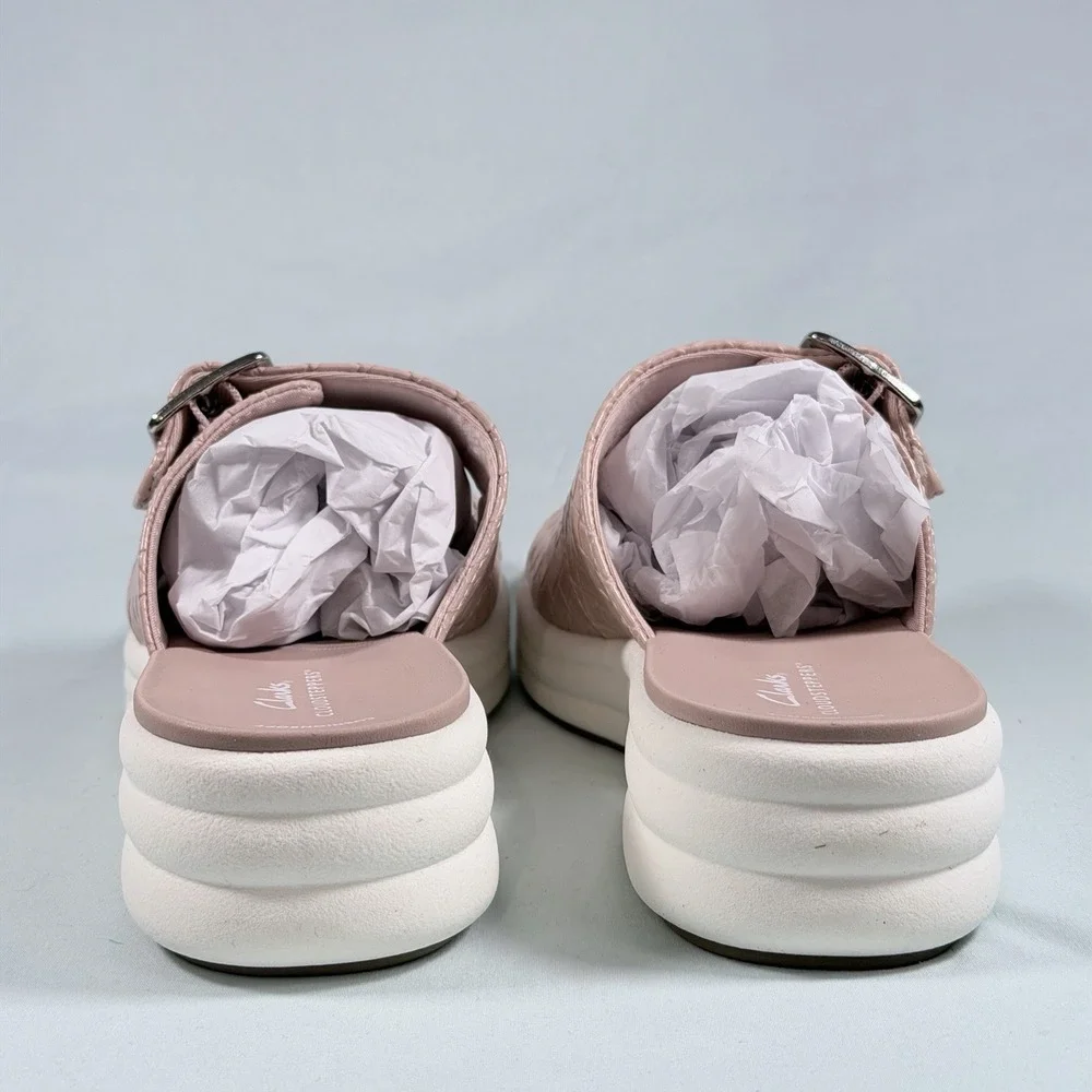 Clarks Cloudsteppers Size-9.5M Womens Sandals Drift Buckle‎ 10W Peach/Rose